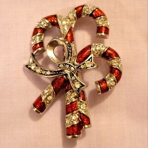 Vintage Monet Candy Cane Brooch